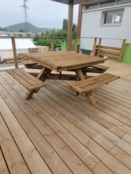 TABLE PIQUE NIQUE 8 PLACES PIN CLASSE 4 MARRON